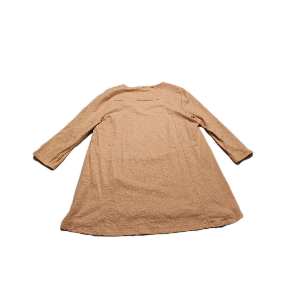 Chico's Slub Tee Hi Low 3Q Sleeves NWT Women's Size 1 Peach Colored - Picture 8 of 8